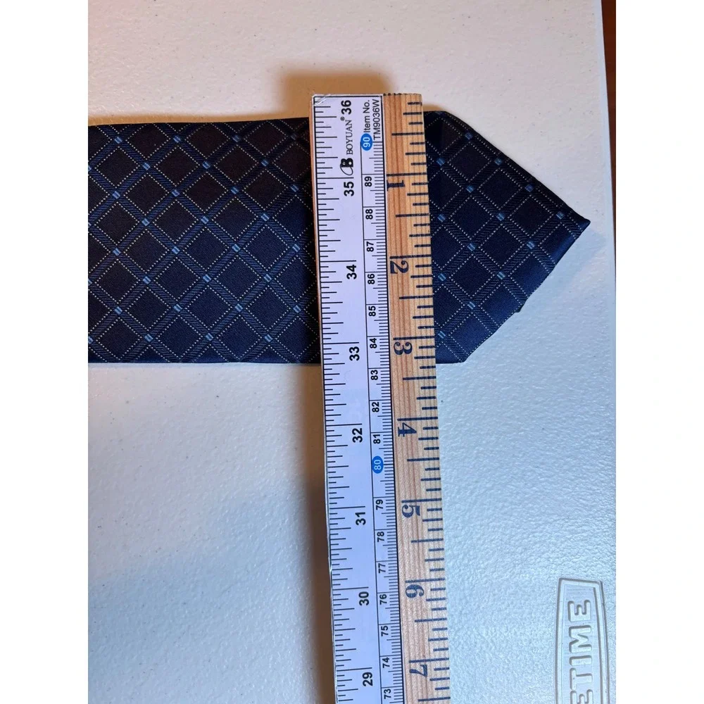 Nautica Mens Navy Blue Silk Diamond Pattern‎ Necktie Preowned